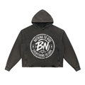 Vintage Washed Frayed-Hem Hoodie