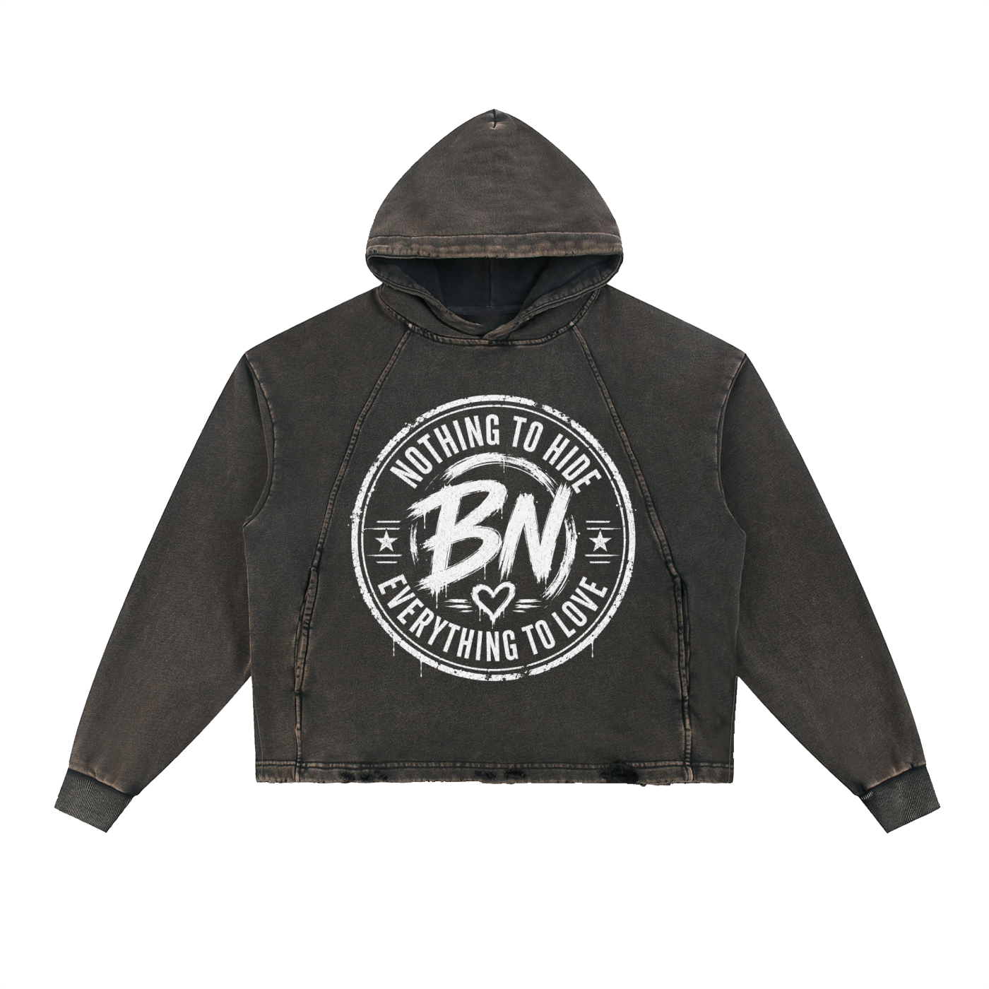 Vintage Washed Frayed-Hem Hoodie