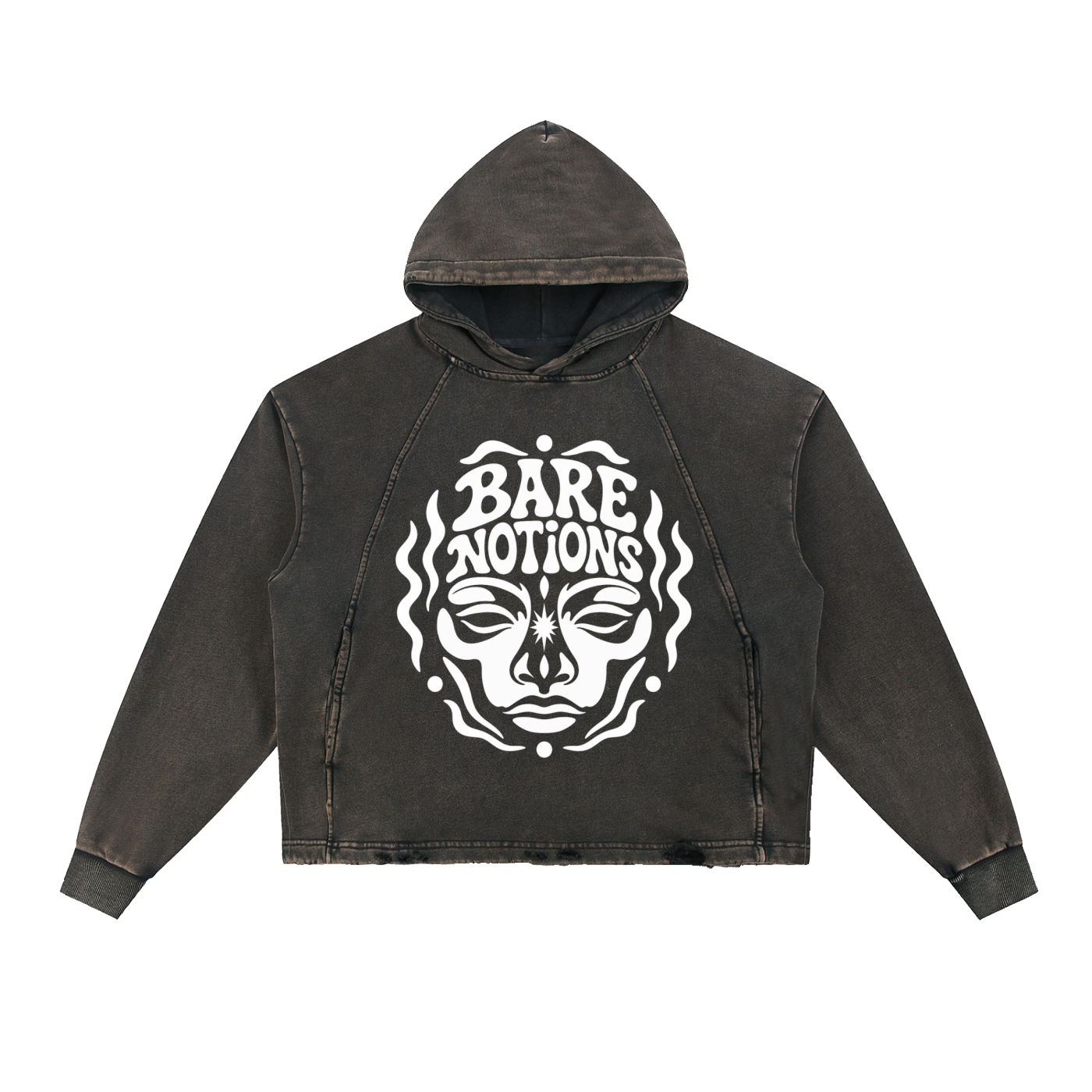Vintage Washed Frayed-Hem Hoodie